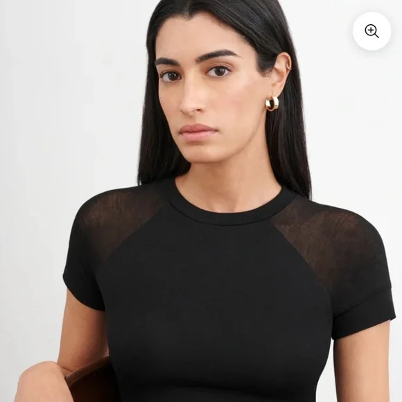 Marcella NYC Harling Sheer Jersey Baby Tee - Picture 1 of 5